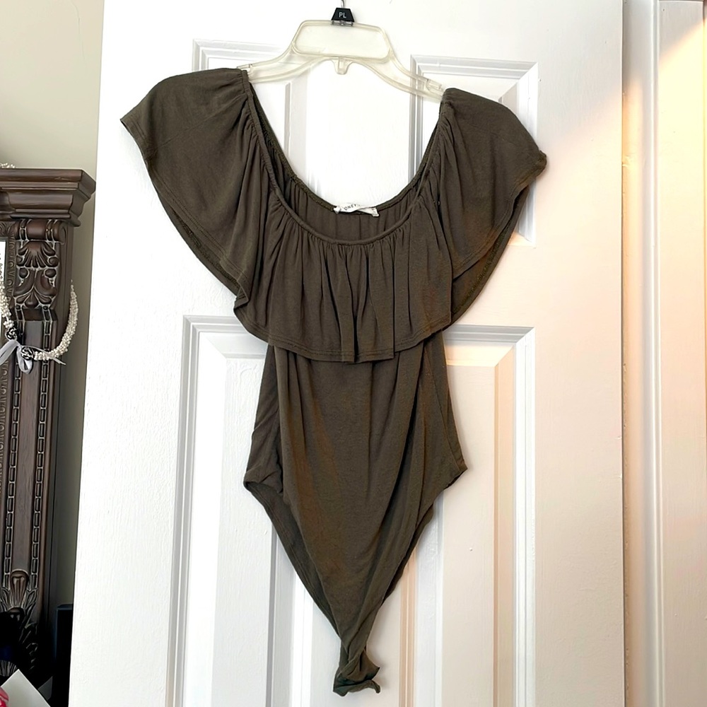 Honey Punch Green Bodysuit size small